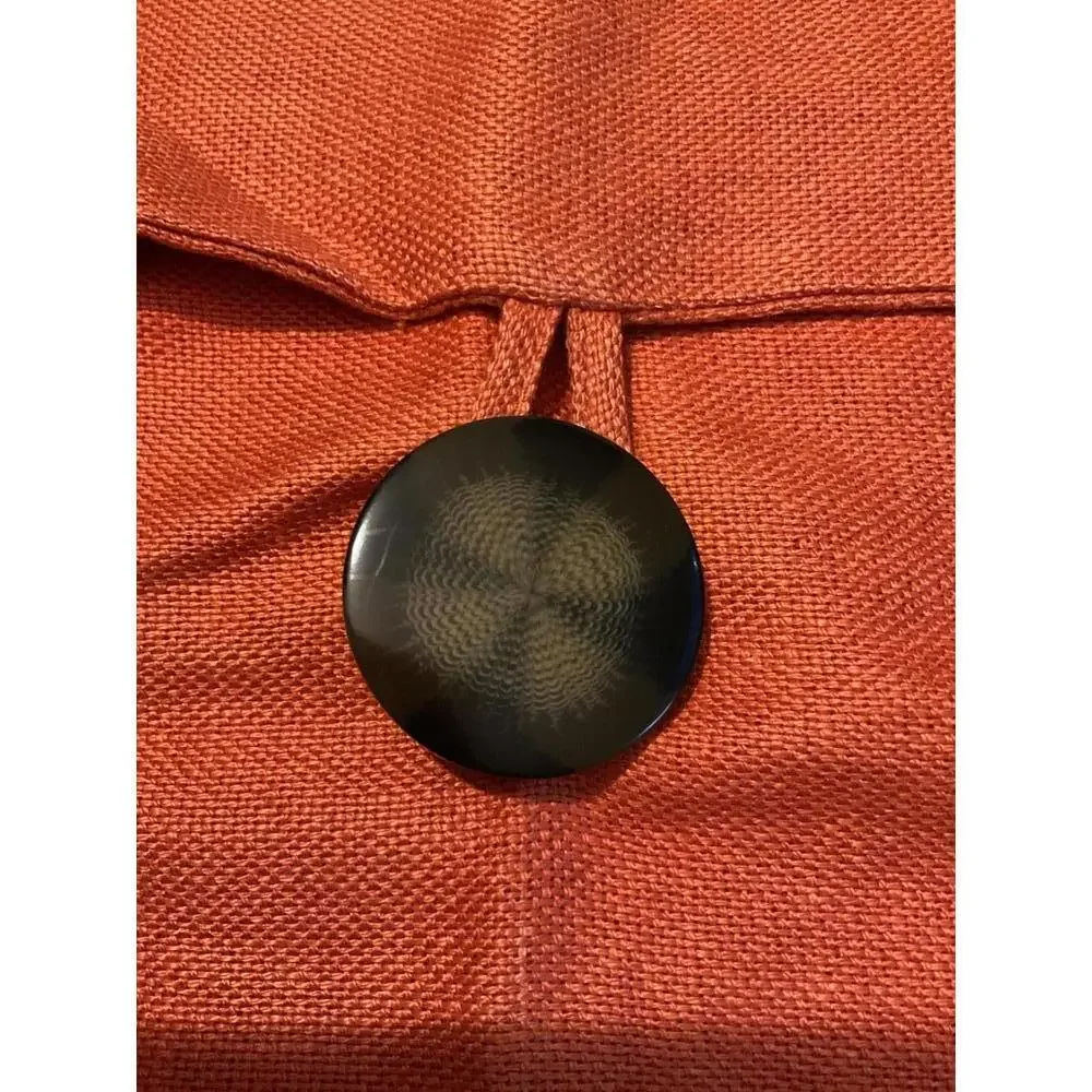 Pottery Barn Orange Linen Pillow cover with Button Closure (1)